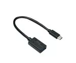 Адаптер USB-C тип C към 3.0 A гнездо, OTG-съвместим, черен, 0,20 м, полиетиленов плик